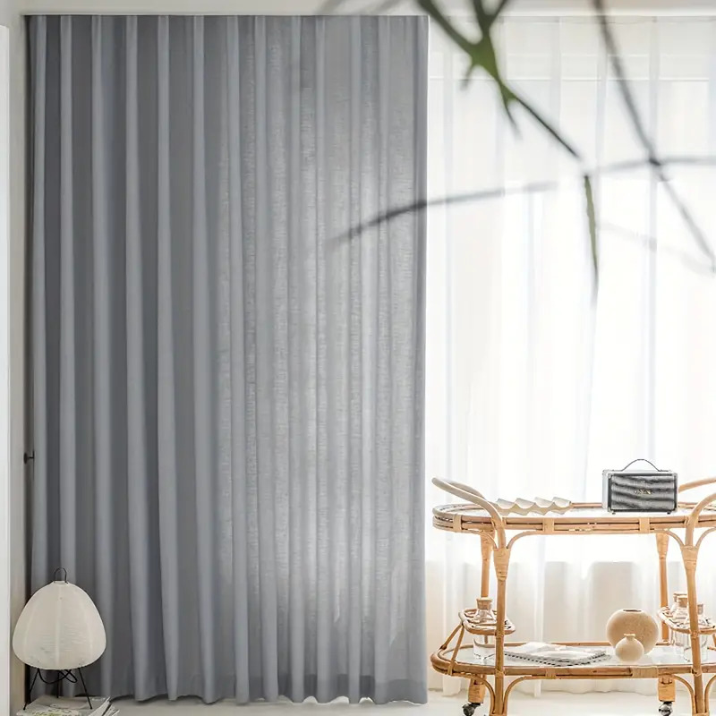 Linen Curtains Simple Style - Gray
